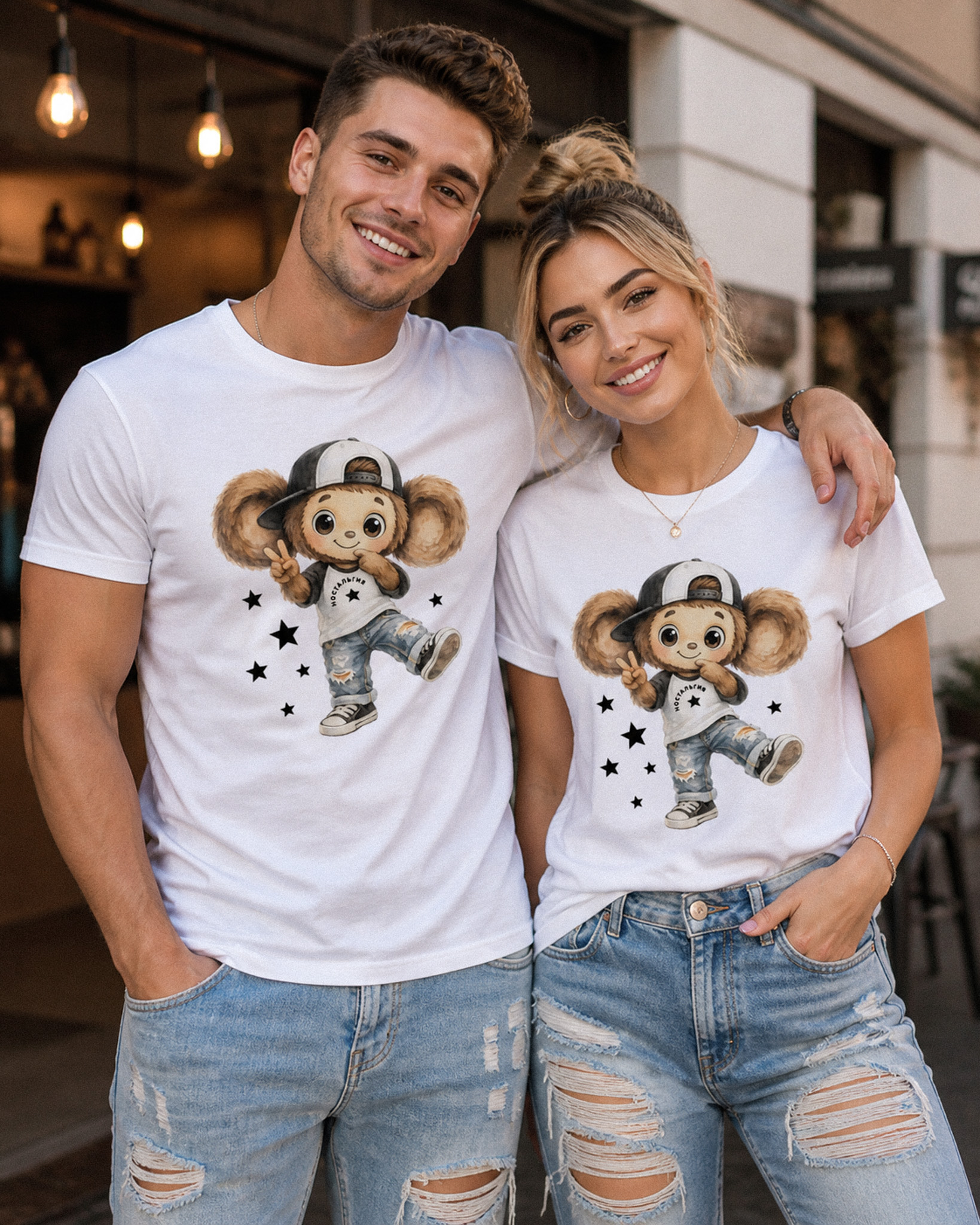 Cute Slavic Nostalgia Cheburashka Cartoon-Inspired T-Shirt