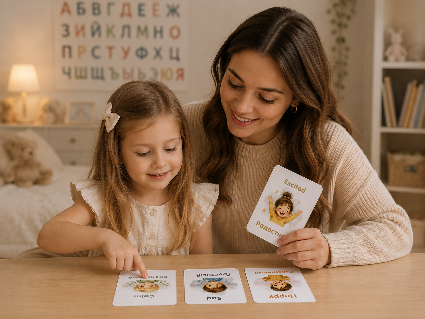 Bilingual Emotion Flashcards PDF | Russian English Feelings Learning Printable - Image 3