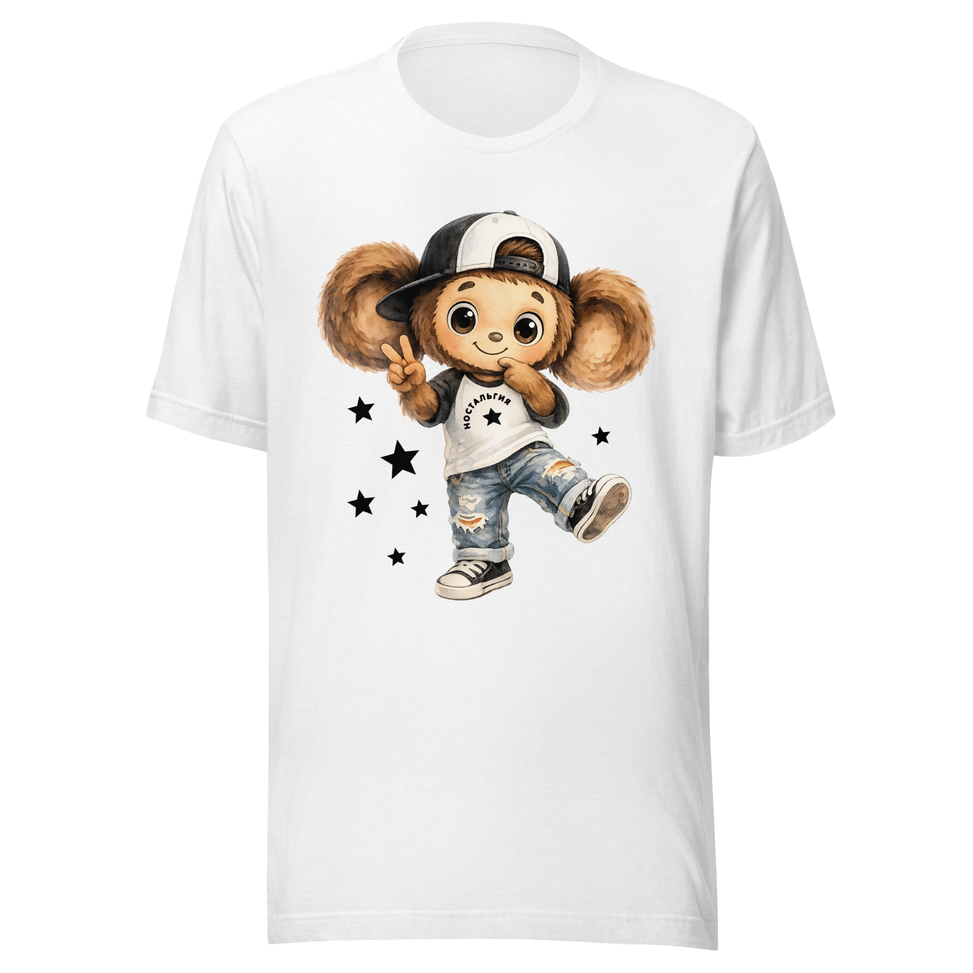 Cute Slavic Nostalgia Cheburashka Cartoon-Inspired T-Shirt - Image 7